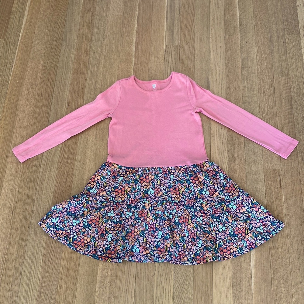 Tea Collection Girls Tiered Skirted Dress 8 Mountainside Wildflowers Like New